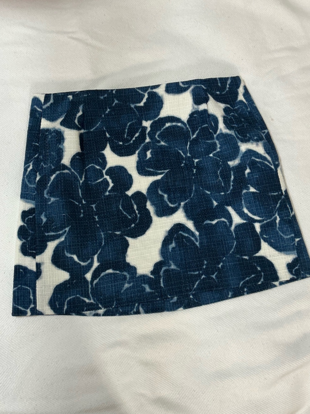 J. Crew Blue and White Floral Mini Skirt-Canterbury Bells Mini
